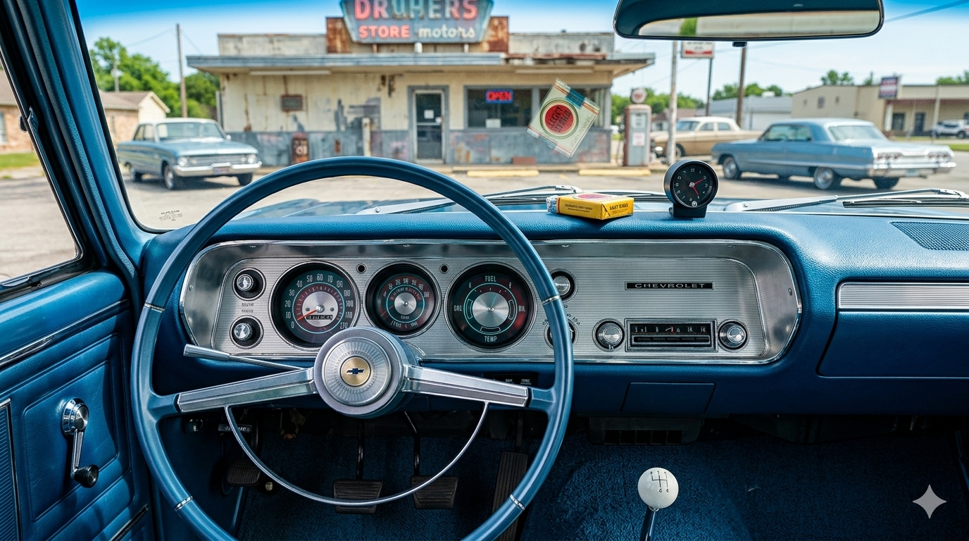 1964 Chevelle Dashboard in a 1960s setting